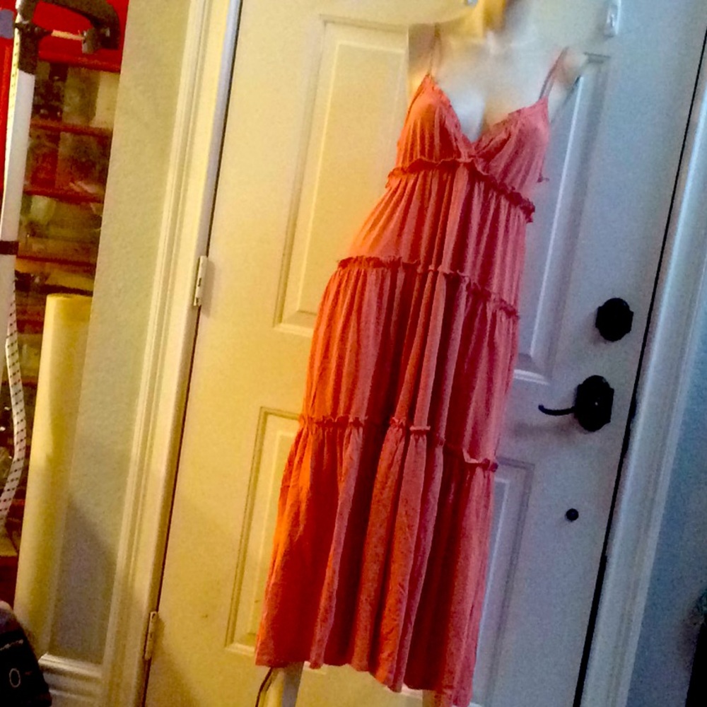 Zara sherbet MIDI ruffles summer dress Sz M